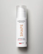 MÁDARA Organic Skincare shape caffeine mate cellulite cream A1152 face cream product photo on plain background.