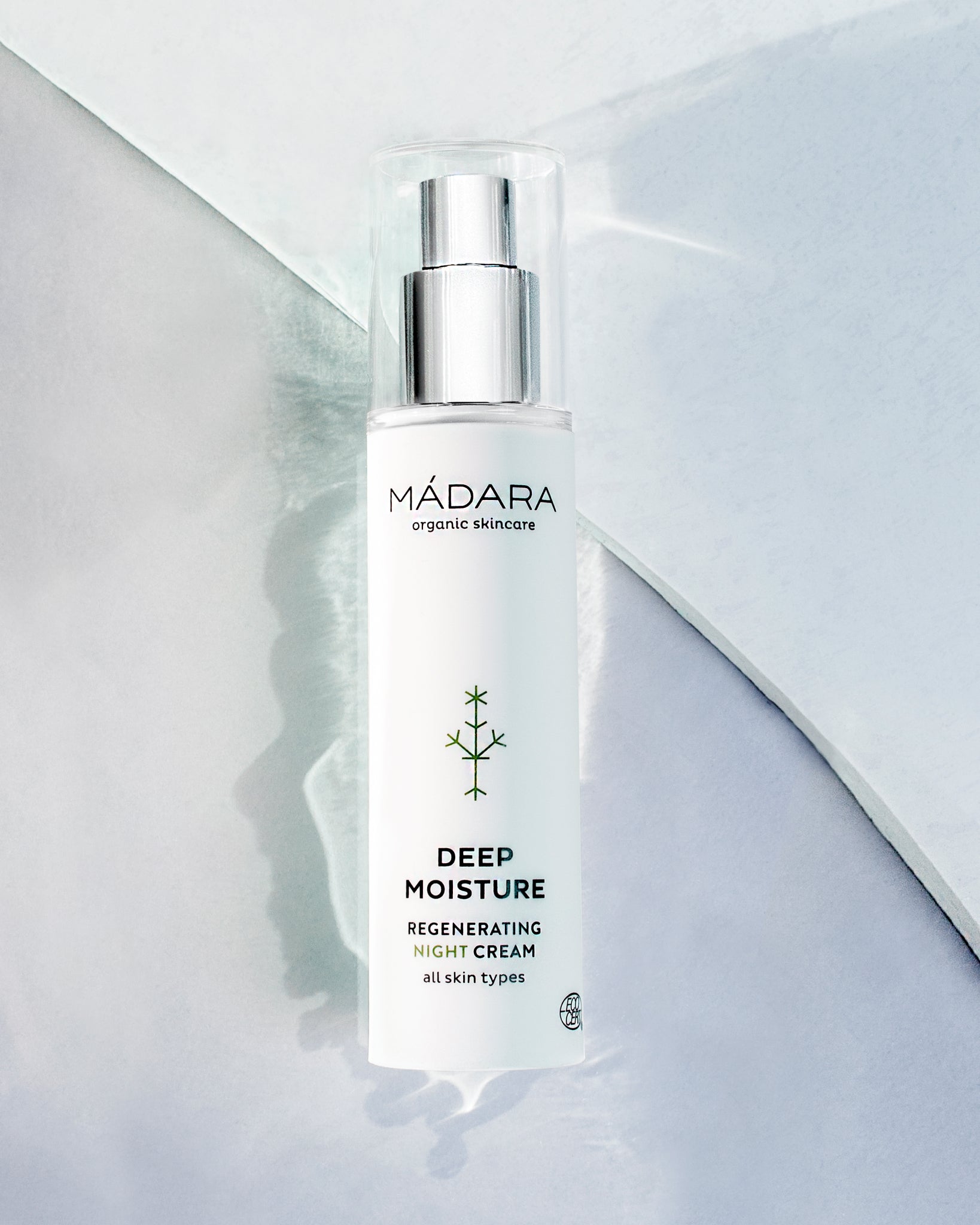 MÁDARA Organic Skincare overnight regenerating cream A2241 face cream product photo on plain background.