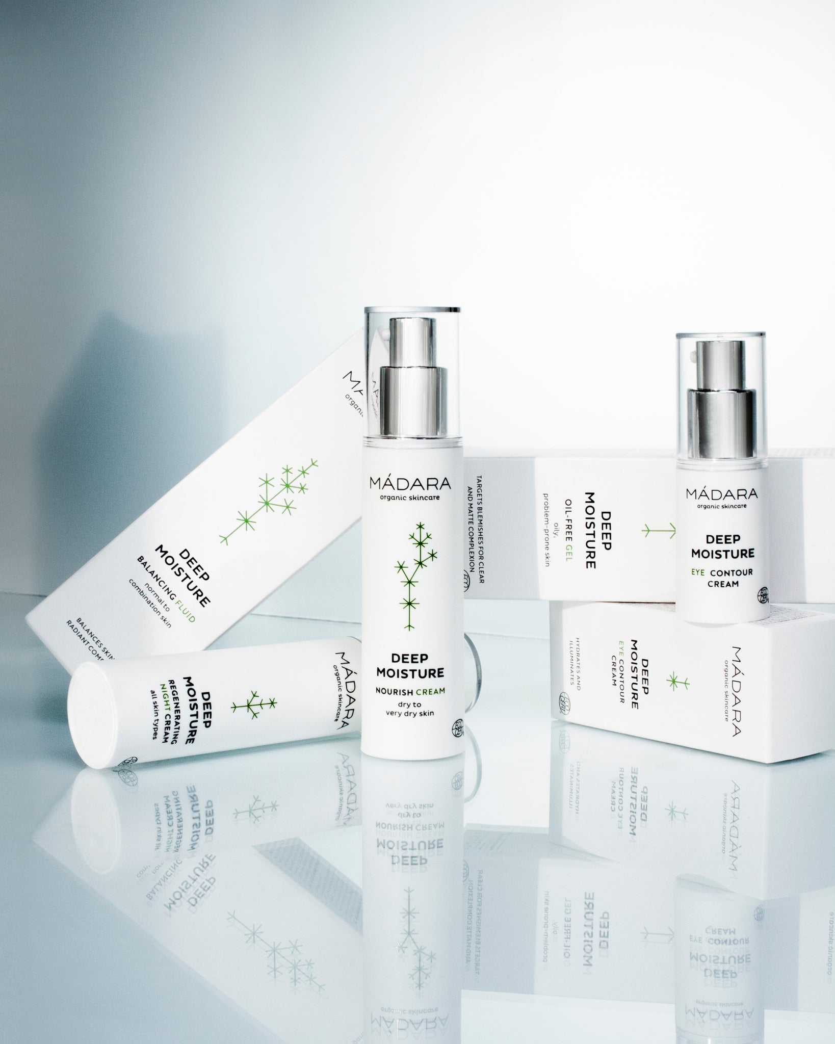 MÁDARA Organic Skincare deep moisture line A2211 product photo on plain background.