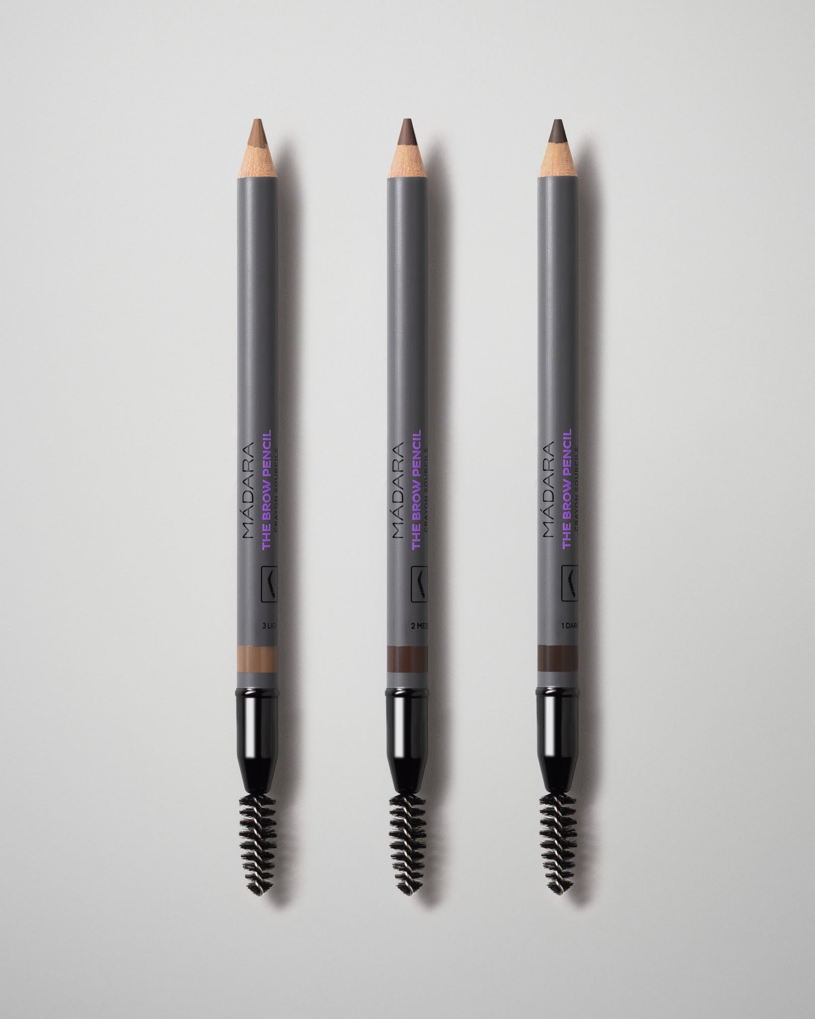 MÁDARA Organic Skincare brow pencil shades A6891 product photo on plain background.