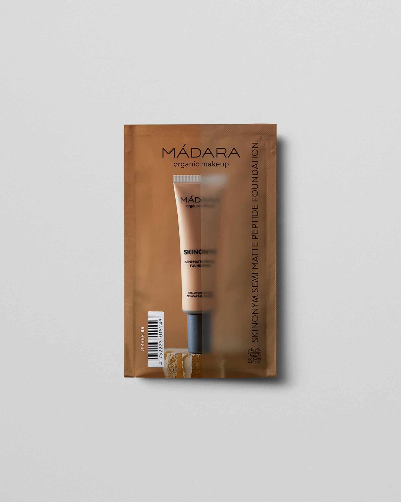 MÁDARA Organic Skincare semi matte peptide foundation umber 2ml SC6096 2 foundation product photo on plain background.