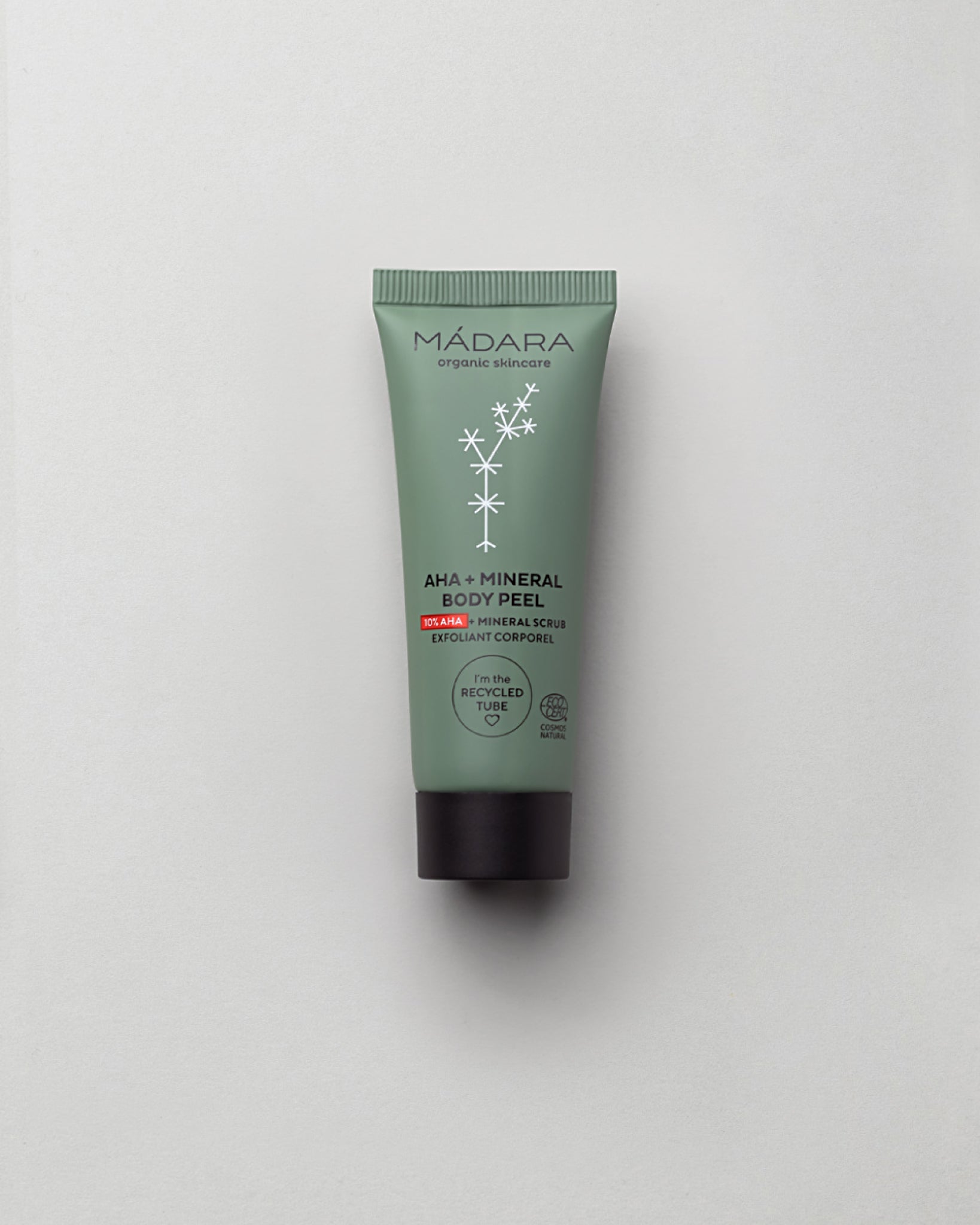 MÁDARA Organic Skincare aha mineral body peel travel size SM1252 20 product photo on plain background.