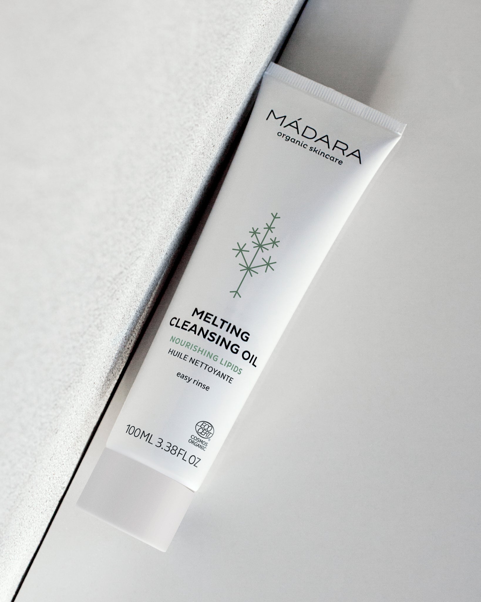 MÁDARA Organic Skincare oil based skin cleanser A2003 cleanser product photo on plain background.