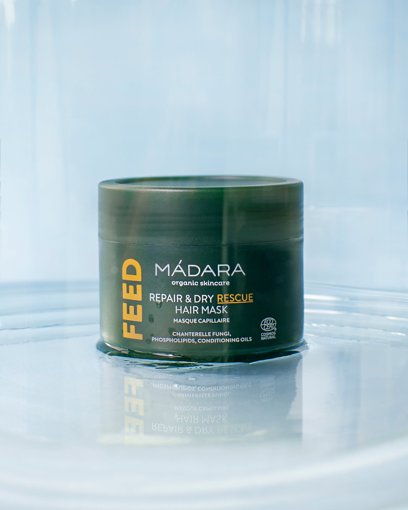 MÁDARA Organic Skincare feed hair mask A4084 face mask product photo on plain background.