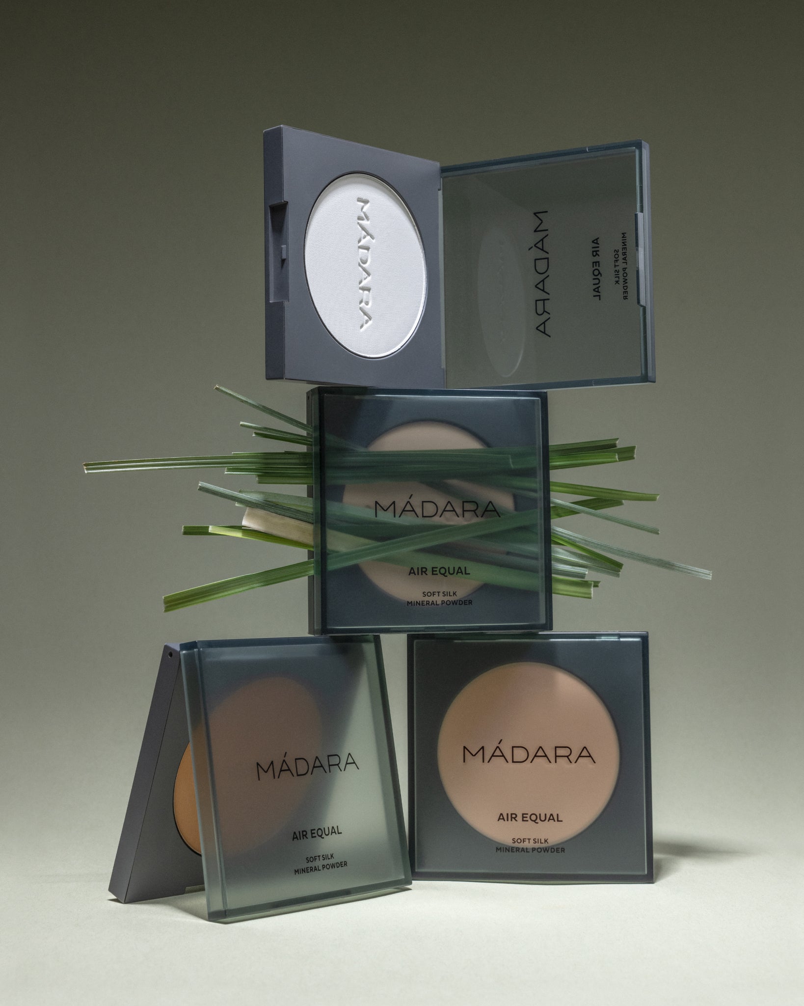 MÁDARA Organic Skincare air equal powder shades A6801 product photo on plain background.