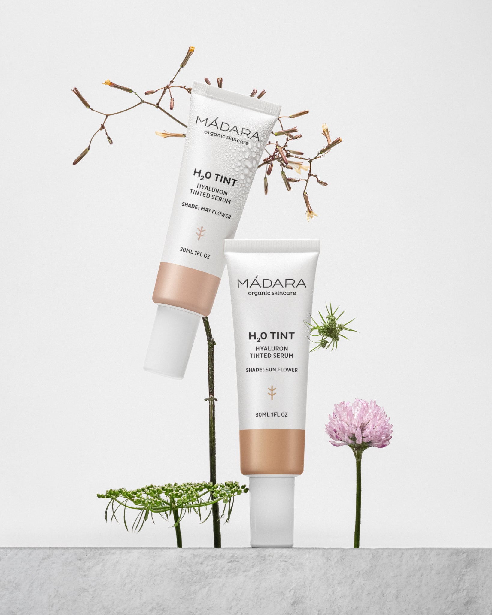 MÁDARA Organic Skincare may flower sun flower A3511 product photo on plain background.